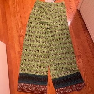 Zara Green and Brown Wide Leg Jumpsuit with Relaxed Fit
